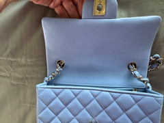 Chanel Classic mini Rectangular turquoise blue Caviar Gold Hw Bag