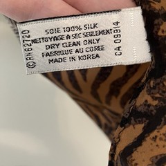 VTG Leopard Animal Print Patchwork Silk Scarf Rectangle 11.25 X 52in Brown Black
