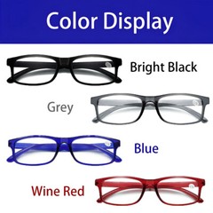 4 Pair Rectangular Spring Hinge Power Reading Reader Glasses For Men Women 1-3.0