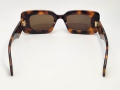 LOEWE Rectangular Tortoise Shell Sunglasses LW40101I Gold Anagram Logo Luxury