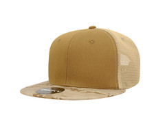 Solid Blank Plain Mesh Flat Bill Snapback Panel Trucker Baseball Ball Cap Hat