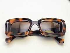 LOEWE Rectangular Tortoise Shell Sunglasses LW40101I Gold Anagram Logo Luxury