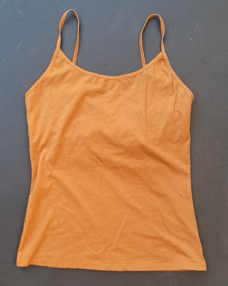 Active Basic Women’s Size Large Burnt Orange Cotton Blend Cami Tank Top