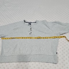 GAP Men’s Gray Solid Henley Button Pullover Sweatshirt Long Sleeve Size XXL