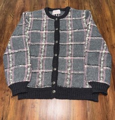 Vintage Pendleton Petite Knit Button Down Jacket Size Small 100% Virgin Wool USA