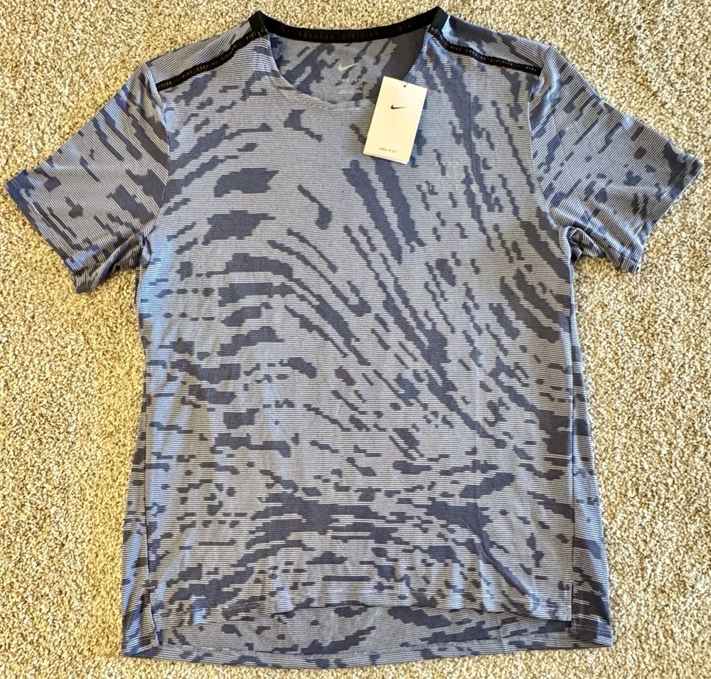 Nike Mens Large Dri-Fit Run Division Rise 365 Running T-Shirt DM4636-548 Marine