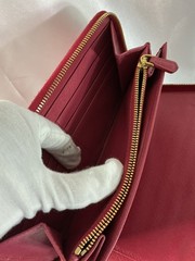Authentic EUC Prada Large Raspberry Saffiano Leather Wallet w COA