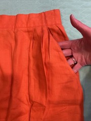 I.B. Diffusion 3 Piece Skirt Top Jacket Linen Set Vintage 1990 Orange GUC