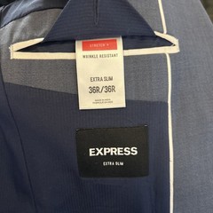 Express Men’s Two-Button Blazer Extra Slim Suit Jacket, Blue Size XS / 36R