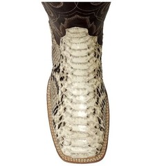 Cowtown Men’s Square Toe Python Snakeskin Leather Cowboy Boots Q818