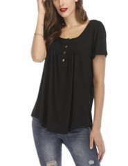 Jumper O Neck Solid New Elegant Pullover Casual Top T-Shirt Short Sleeve Tops