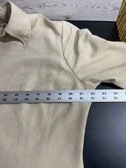 Cato L Beige Solid Collared Button-Front Long Sleeve Woven Polyester Top