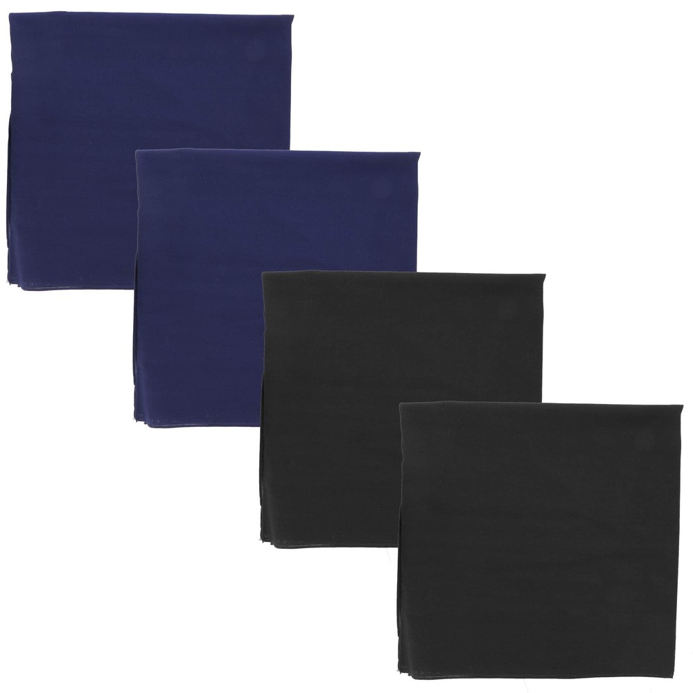 4 Pack 27×27 Inch Extra Large Solid Color Bandana 100% Cotton Head Scarf
