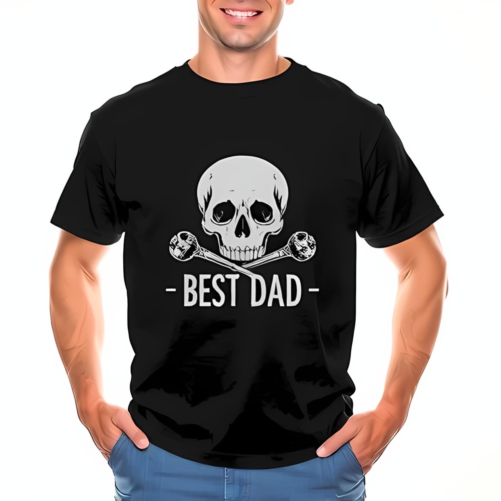 Best Dad & T-Shirt – Unique Leaf Design – Cotton Short Sleeve Crew -All-cotton