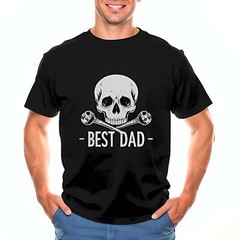 Best Dad & T-Shirt – Unique Leaf Design – Cotton Short Sleeve Crew -All-cotton
