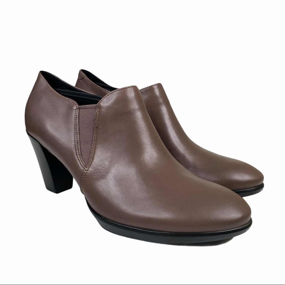 ECCO Shape 55 Plateau Stack Leather Bootie Womens Size EU 40 US 9-9.5 NEW
