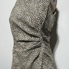 J. MCLAUGHLIN Stretch Leopard Print Side Pleats Sleeveless Dress Size 12