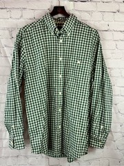 Orvis hunter Green Gingham Button-Down Shirt mens L check plaid gorpcore outdoor