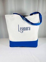 Monogrammed, Personalized, Initialed, Canvas Tote Bag, You pick bag, thread colo