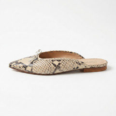 Fabio Rusconi Black leather Python flat Size 37 made in Italy