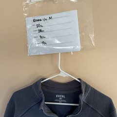 Rhone Performance Textured 1/4 Zip Pullover Sweater Blue Grey Men’s Medium M