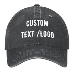 Personalized Custom Baseball Cap 100% Cotton Adjustable Vintage Denim Hat Unisex