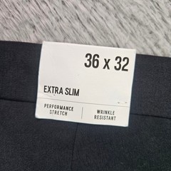 Express Extra Slim Performance Stretch Wool Blend Dress Pants Black 36×32 NEW