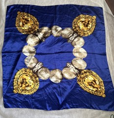 CORCIOVA Silk Feel Polyester Jewel Print Square Scarf
