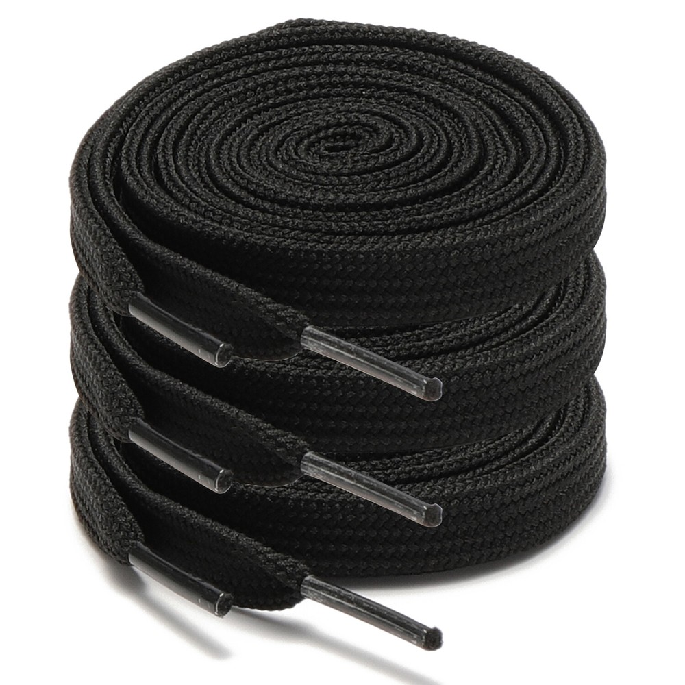 3pair 3/8″ Double Layer Flat Athletic Shoe Laces Strings for Sneakers 24-72 Inch