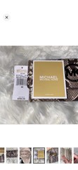 2PC! Michael Kors Python Embossed Matilda Large Leather Shoulder Bag & Wallet