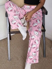 Ladies Comfortable Hello Kitty Trousers For Relaxed Days And Nights Cheap24
