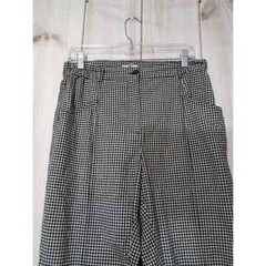 Gingham Checkered High Waist Cropped Pants Trousers Career Casual