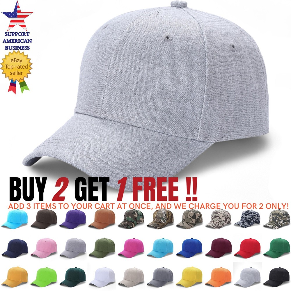 Solid Plain Baseball Cap Trucker Camo Blank Hat Ball Men Women Polo Style Caps