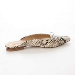 Fabio Rusconi Black leather Python flat Size 37 made in Italy