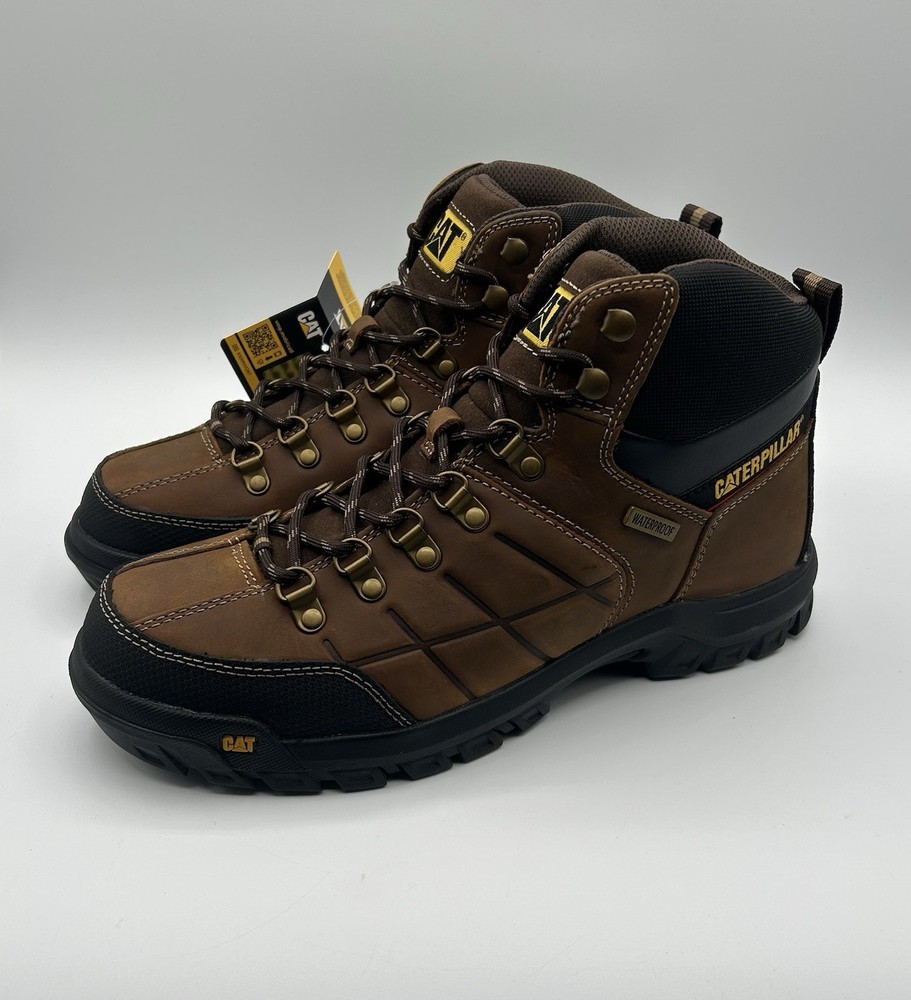 CAT Caterpillar Threshold Waterproof Soft Toe Boots Real Brown Men’s 9.5 New Box