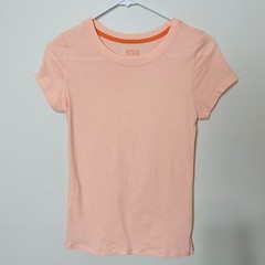 ACTIVE BASIC Round Neck Short Sleeve Basic Top Women Color Coral Medium